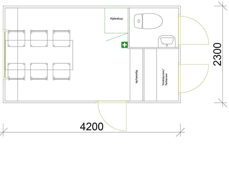 Letthus 420 3-dørs m/ toalett - Bilde 3