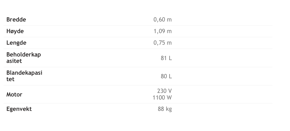 Tvangsblander 80L - Body Image