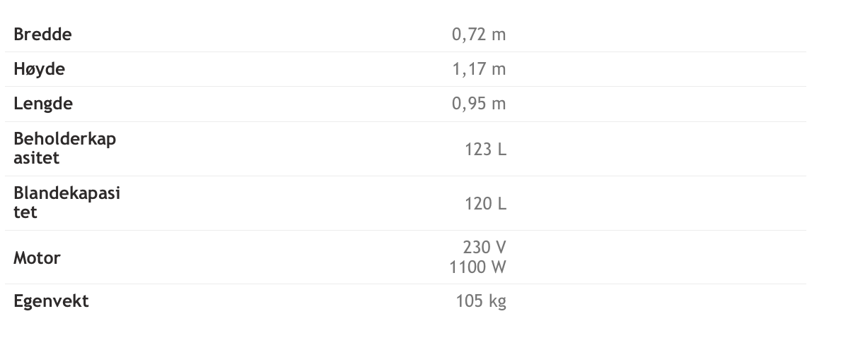 Tvangsblander 100-120L - Body Image